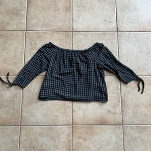 Madewell top. Black & white plaid. Size Medium.